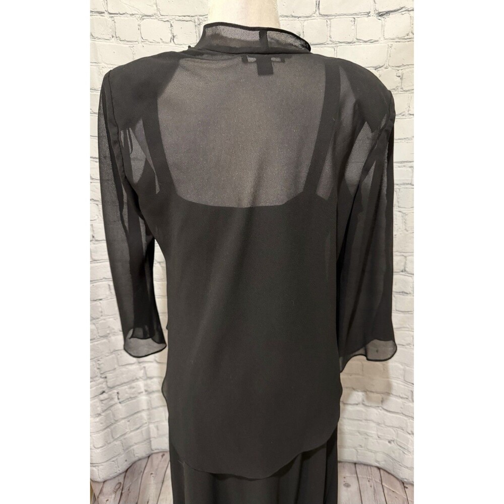 R & M Richards Women's Beaded V-Neck Two-Piece Dress 14 Petite - Picture 5 of 16